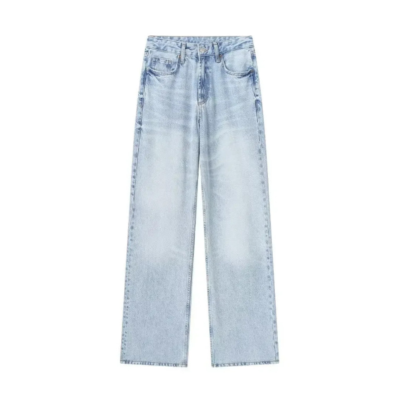 Jean Denim à Jambes Larges pour Femme, Pantalon Long Décontracté, Streetwear Baggy, Vêtements FjFéminins, Mode Harajuku, 2024