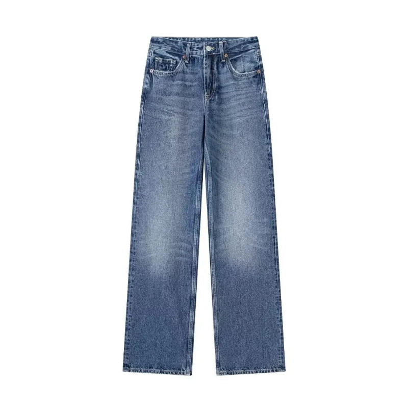 Jean Denim à Jambes Larges pour Femme, Pantalon Long Décontracté, Streetwear Baggy, Vêtements FjFéminins, Mode Harajuku, 2024