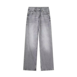 Jean Denim à Jambes Larges pour Femme, Pantalon Long Décontracté, Streetwear Baggy, Vêtements FjFéminins, Mode Harajuku, 2024