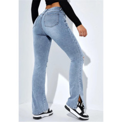 Jean Déchiré Taille Haute pour Femme, Jambes Droites en Denim, Coupe Slim, Mode Décontractée, FjS-2XL, Nouvelle Collection Hiver