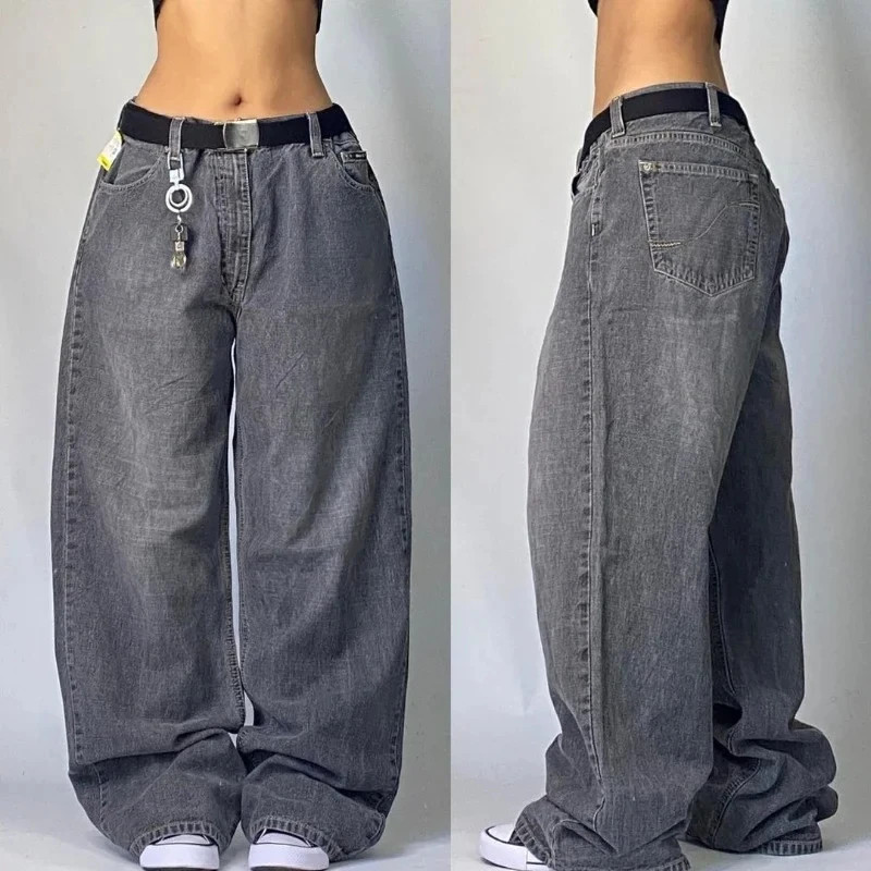 Jeans baggy taille haute à jambe large imprimé, pantalons streetwear, streetwear rétro, hip-hop, vintage, pop, gothique, nouvell