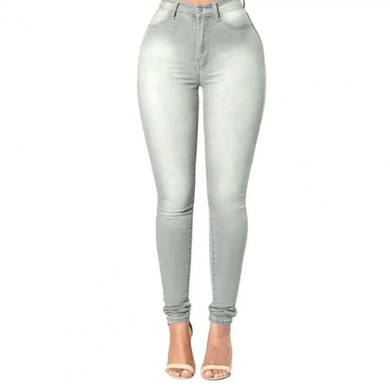 Jean skinny taille moyenne pour femme, super commandé, bleu foncé, pantalon en denim moulant, jambe droite, jegging de levage Bu