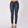 Jean skinny taille moyenne pour femme, super commandé, bleu foncé, pantalon en denim moulant, jambe droite, jegging de levage Bu