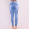 Jean skinny taille moyenne pour femme, super commandé, bleu foncé, pantalon en denim moulant, jambe droite, jegging de levage Bu