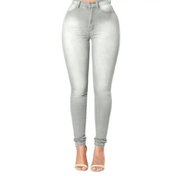 Jean skinny taille moyenne pour femme, super commandé, bleu foncé, pantalon en denim moulant, jambe droite, jegging de levage Bu