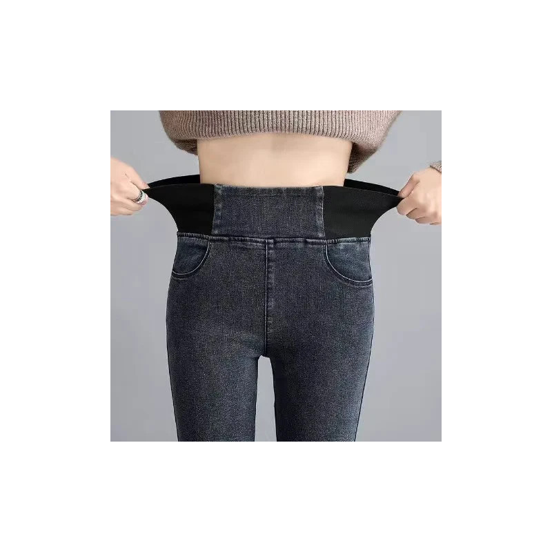 Jean slim taille haute pour femme, pantalon en denim, pantalon skinny, crayon délavé vintage, leggings Vaqueros commandés, surdi