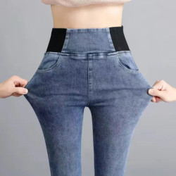 Jean slim taille haute pour femme, pantalon en denim, pantalon skinny, crayon délavé vintage, leggings Vaqueros commandés, surdi