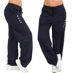 Pantalon de jogging décontracté pour femme, noir, gris, grande taille, printemps, automne, 2023