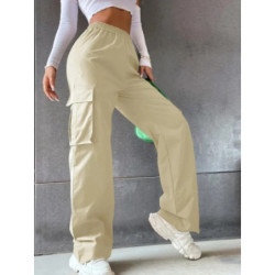 Pantalon de jogging baggy pour femme, pantalon cargo droit chic pour femme, taille haute élastique, élégant et respirant, mode c