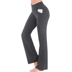 OGILVY MATHER-Pantalon jambes évasé pour femme, couleur unie, élégant, évasé, large, taille haute, avocat, carrière, long, fjl