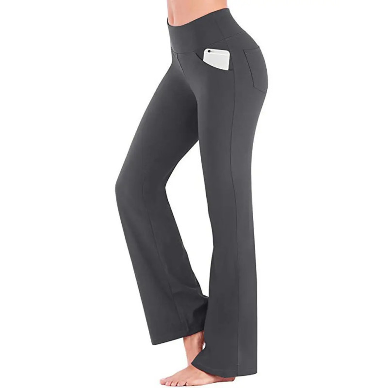 OGILVY MATHER-Pantalon jambes évasé pour femme, couleur unie, élégant, évasé, large, taille haute, avocat, carrière, long, fjl