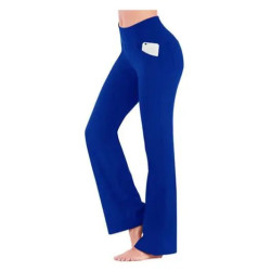 OGILVY MATHER-Pantalon jambes évasé pour femme, couleur unie, élégant, évasé, large, taille haute, avocat, carrière, long, fjl