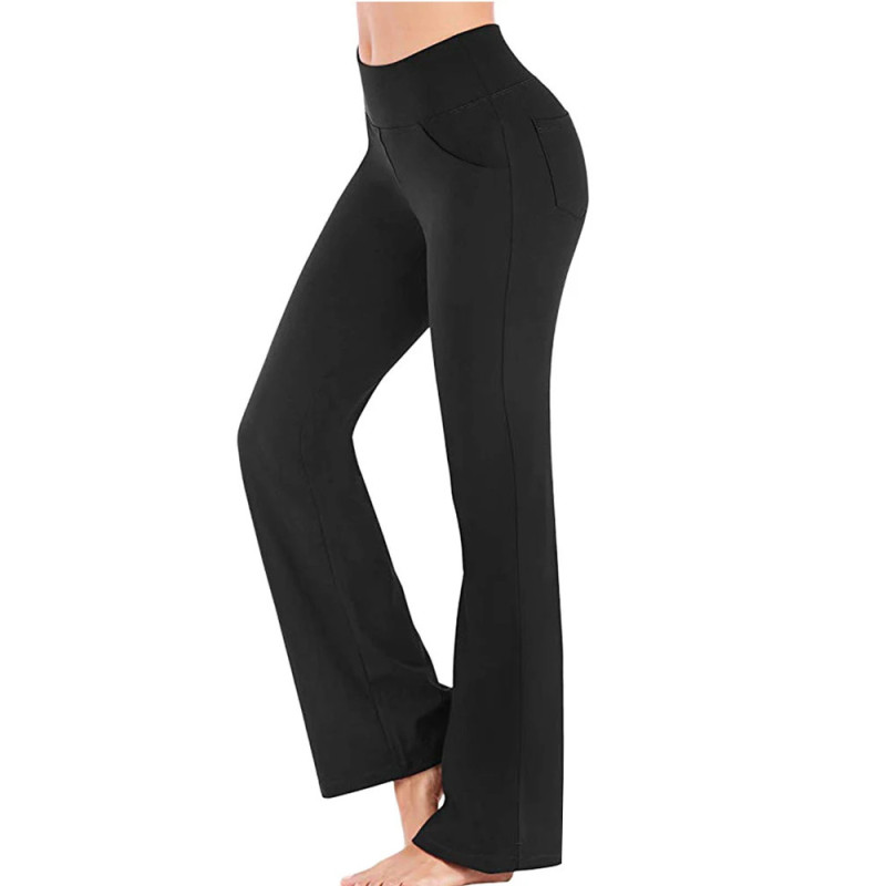 OGILVY MATHER-Pantalon jambes évasé pour femme, couleur unie, élégant, évasé, large, taille haute, avocat, carrière, long, fjl