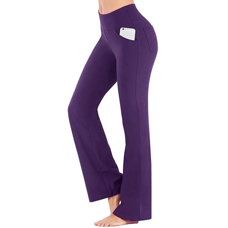 OGILVY MATHER-Pantalon jambes évasé pour femme, couleur unie, élégant, évasé, large, taille haute, avocat, carrière, long, fjl