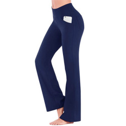 OGILVY MATHER-Pantalon jambes évasé pour femme, couleur unie, élégant, évasé, large, taille haute, avocat, carrière, long, fjl