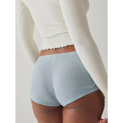 Short de pyjama décontracté pour femme, doux, confortable, fendu sur le côté, froncé, élastique, pantalon de salon, commandé, ba