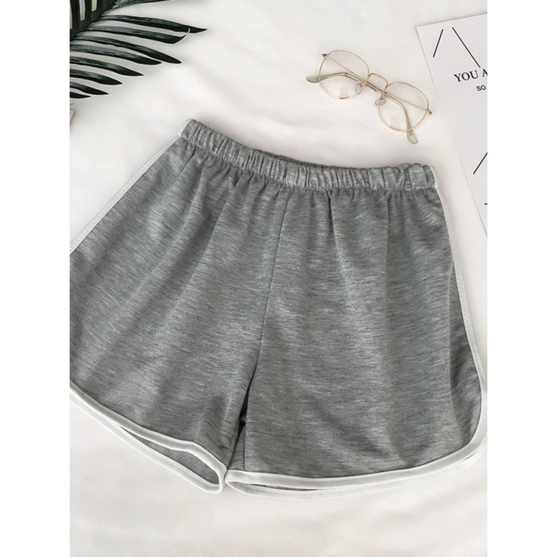 Short de sport à rayures pour femmes, short ample simple, short amincissant décontracté pour dames, taille haute, monochrome, mo