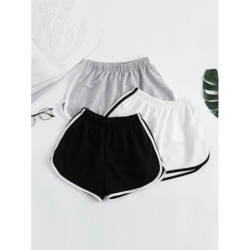 Short de sport à rayures pour femmes, short ample simple, short amincissant décontracté pour dames, taille haute, monochrome, mo