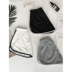 Short de sport à rayures pour femmes, short ample simple, short amincissant décontracté pour dames, taille haute, monochrome, mo