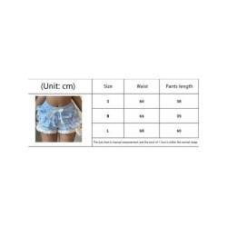 Short de plage en tricot pour femme, taille élastique, volants, batterie superposée, froufrous, Lolita, culotte bouffante Kawaii