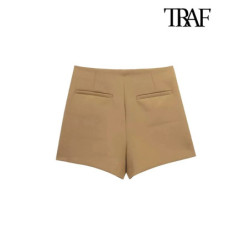 TRAF-Jupe Courte Asymétrique pour Femme, Style Parbones, Vintage, Taille Haute, Fermeture Éclair Latérale