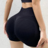 Short de yoga sans couture pour femmes, leggings de gymnastique, collants élastiques, taille haute, pantalon froncé