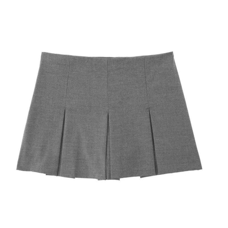 TRAF-Mini Short Plissé pour Femme, Taille Haute, Basique, Décontracté, Vacances, Été 2024