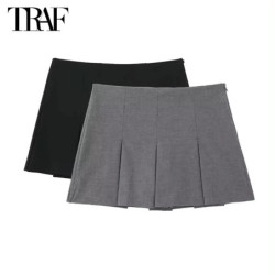 TRAF-Mini Short Plissé pour...