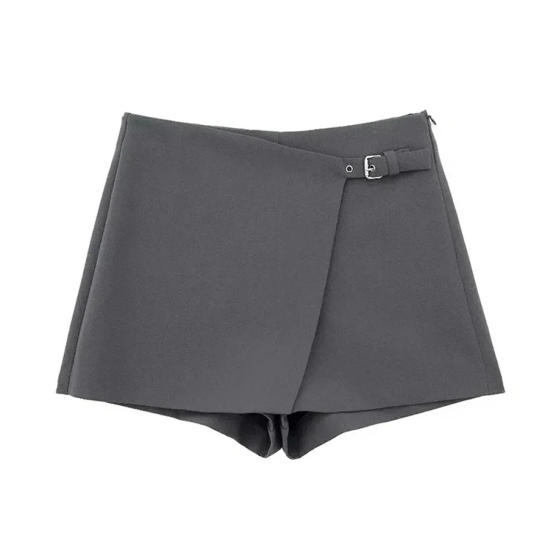 TRAF-Jupes courtes asymétriques avec languette pour femme, taille haute, fermeture éclair latérale, jupe femme, mode