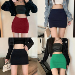 Mini jupe taille haute pour femme, short décontracté, manches rondes, commande