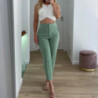 TRAF-Pantalon Crayon Haut pour Femme, Tenue de Bureau Formelle, Disponible en Noir, Rose et Blanc, à la Mode