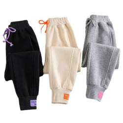 Pantalon de survêtement baggy pour femme, streetwear surdimensionné, pantalon de sport, jogging épais, gris, noir, automne, hive