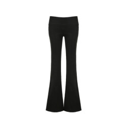 Pantalon de survêtement évasé taille basse pour femme, pantalon de sport, jogging, jogging, gris, noir, uni, simple, mince, déco