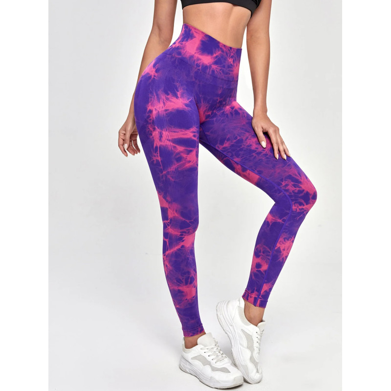 Aught Dye-Leggings de yoga taille haute sans couture pour femmes, pantalons de sport, collants push-up, vêtements de sport, entr