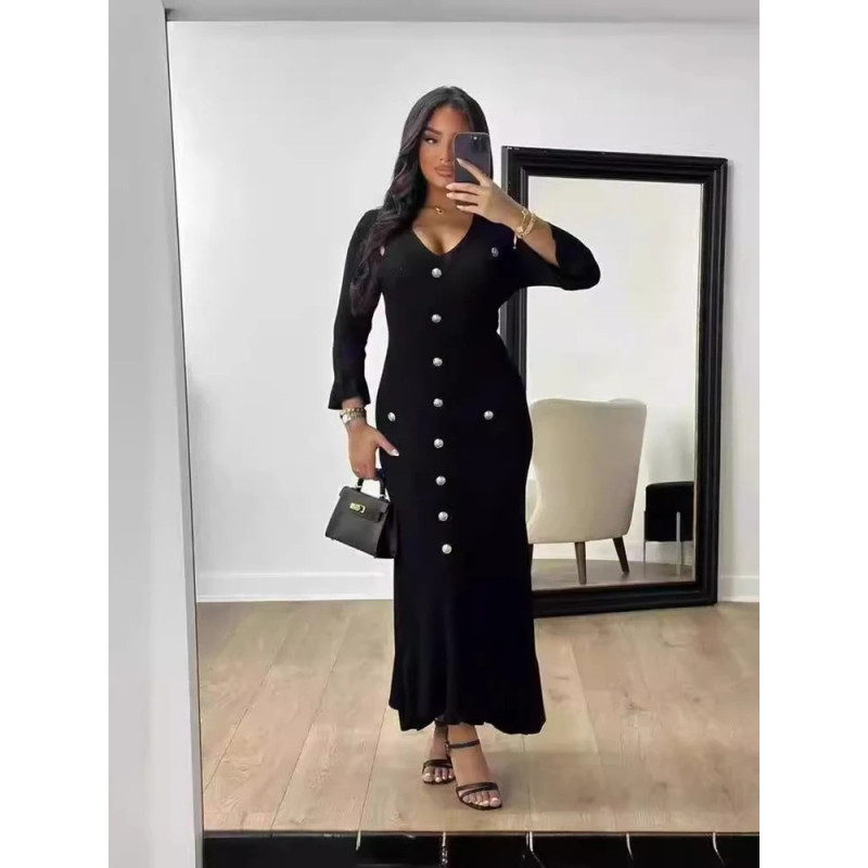 Robe de bureau élégante à manches courtes pour femmes, col en V, simple boutonnage, tambour, robes de soirée, mode éducative, ét