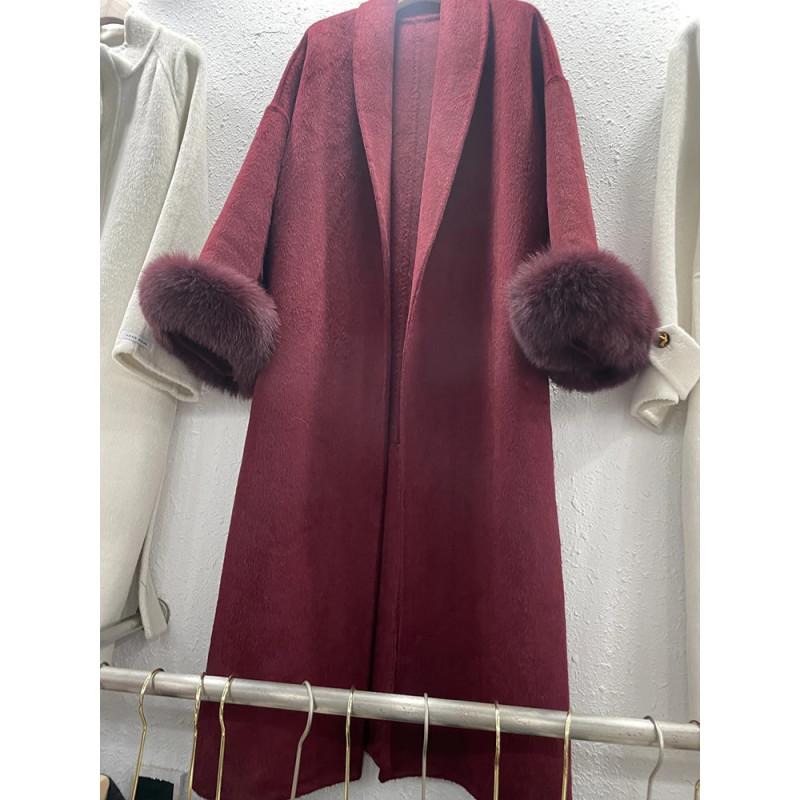 UCXQ-Manteau en laine à manches longues pour femme, pardessus patchwork, veste élégante, beaux vêtements, avocat, bureau, automn