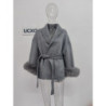 UCXQ-Manteau en laine à manches longues pour femme, pardessus patchwork, veste élégante, beaux vêtements, avocat, bureau, automn