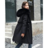 Parka à capuche avec col en fourrure pour femme, veste d'hiver, manches longues, vêtements à la mode, manteau optique, chaud, dé