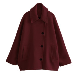 UNIZERA-Manteau court mélangé pour femmes, col polo décontracté, haut personnalisé, manches Everak, hiver, nouveauté