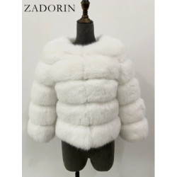 ZADORIN S-5XL Vison CombAutomne Hiver Moelleux Noir Fausse Fourrure Manteau Femmes Élégant optique Chaud Fausse Fourrure Vestes 