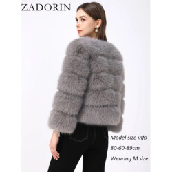 ZADORIN S-5XL Vison CombAutomne Hiver Moelleux Noir Fausse Fourrure Manteau Femmes Élégant optique Chaud Fausse Fourrure Vestes 