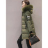 Parka à Capuche avec Col en Fourrure pour Femme, Veste Longue Élégante, Slim, Chaude, Optique, Design de Poches à Fermeture Écla