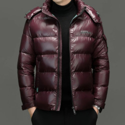 Doudoune courte imperméable brillante pour homme, parka en duvet de canard blanc, ski de neige léger, mode masculine, haute qual