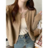 Cardigan à Manches sulfet Col Rond pour Femme, Vêtement d'Extérieur Coréen, Simple Boutonnage, Assressentiavec Tout, Document So