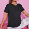 T-shirt de yoga sans couture pour femme, haut court de fitness, chemises d'entraînement athlétiques, vêtements de sport à manche