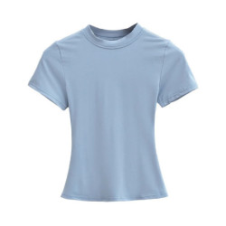 T-shirt Manches Courtes pour Femme, Décontracté, Sexy, Slim, Tendance, Solide, de Haute Qualité, Y2K, Nouveauté 2024