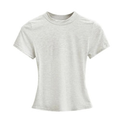 T-shirt Manches Courtes pour Femme, Décontracté, Sexy, Slim, Tendance, Solide, de Haute Qualité, Y2K, Nouveauté 2024