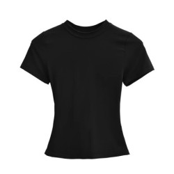 T-shirt Manches Courtes pour Femme, Décontracté, Sexy, Slim, Tendance, Solide, de Haute Qualité, Y2K, Nouveauté 2024