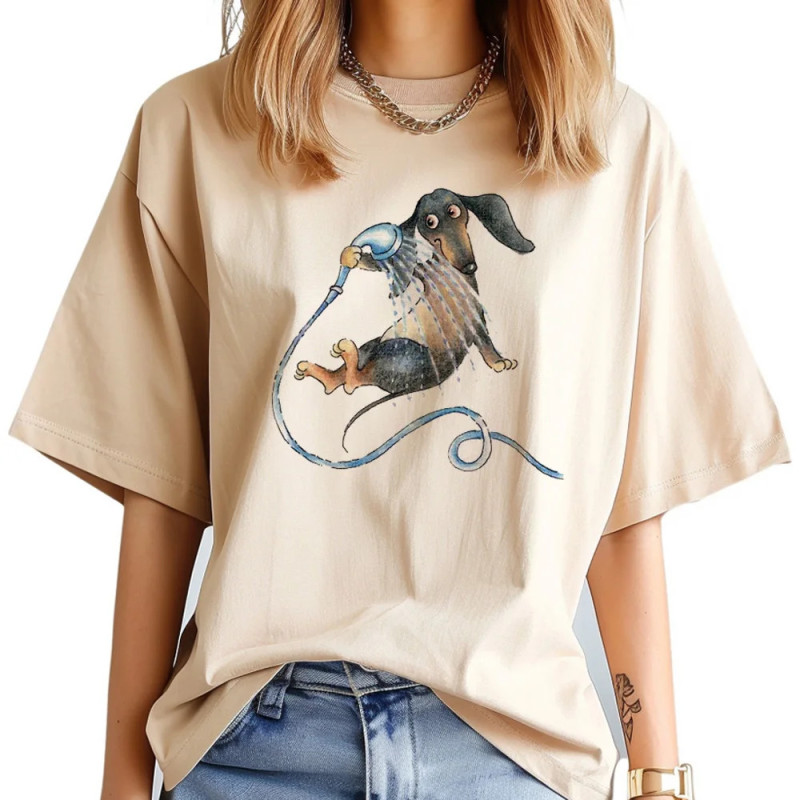 T-shirt Dachshund pour femmes, haut harajuku drôle, vêtements des années 600 et 2000