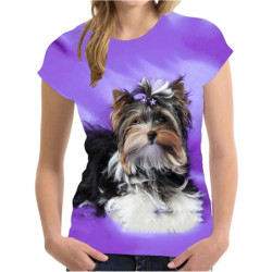 T-shirt imprimé animal 3D Yorkshire Terrier pour femme, Streetwear mignon, Économie Harajuku, Vêtements respirants, Y-Woman, Été